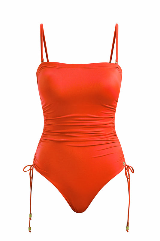 Ruched Side Swimsuit Coral