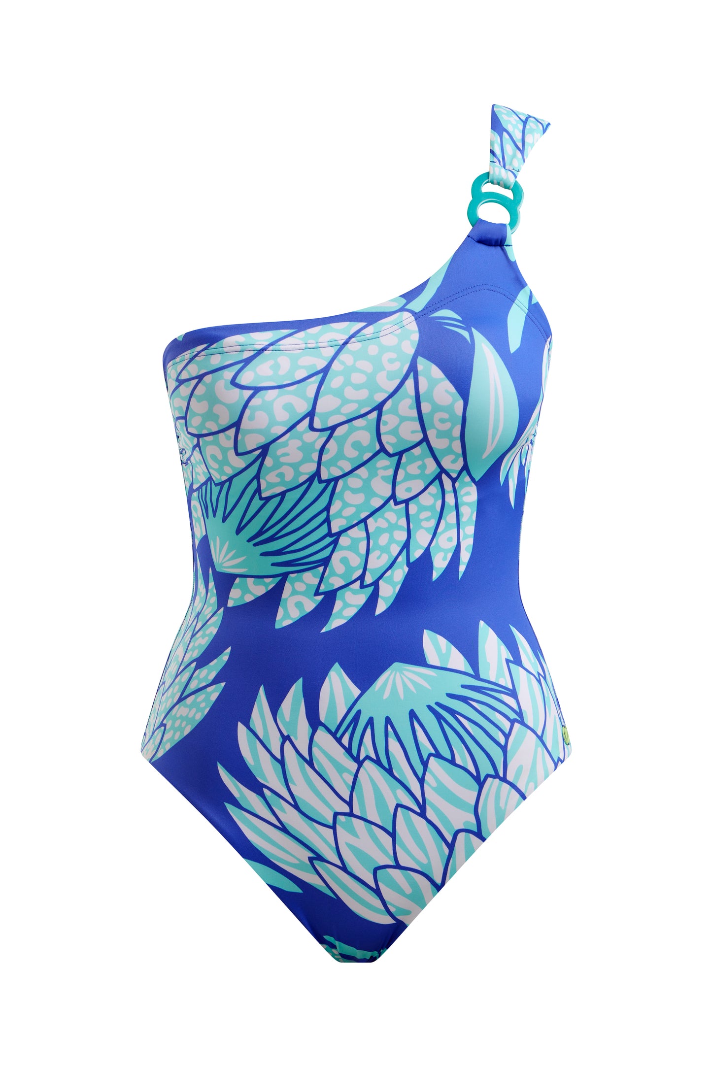 One Shoulder Swimsuit Blue Protea