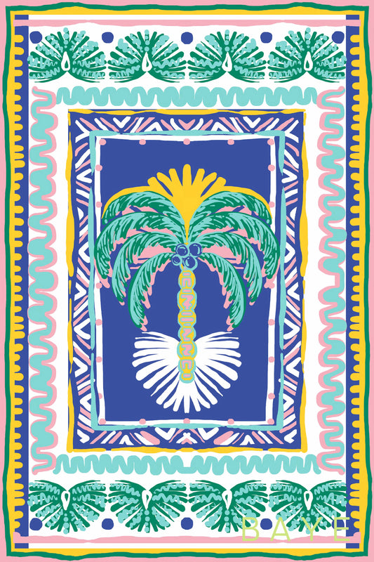 Sarong Blue Palm