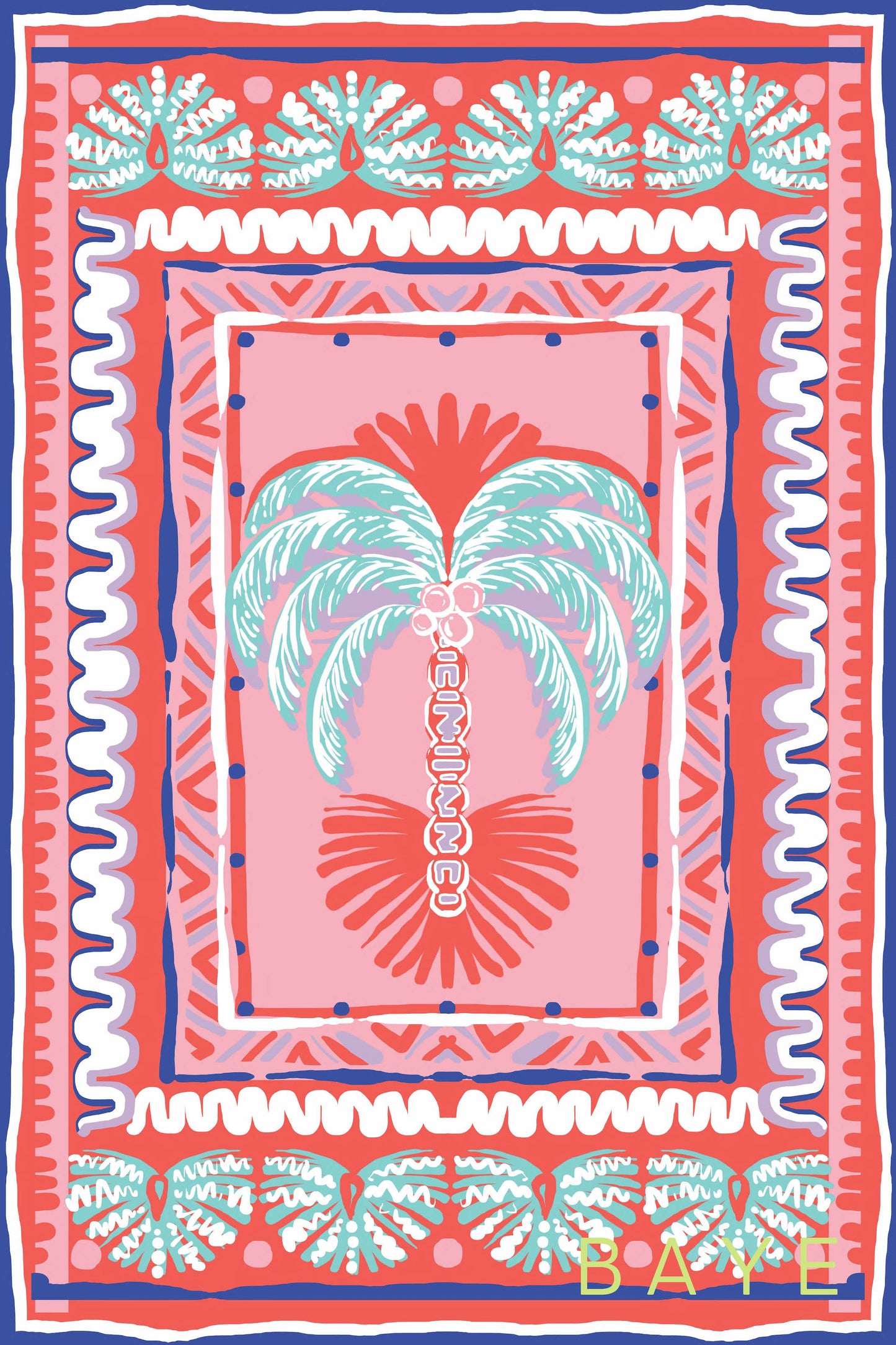 Sarong Pink Palm