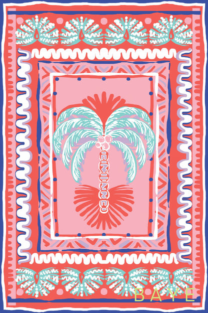 Sarong Pink Palm